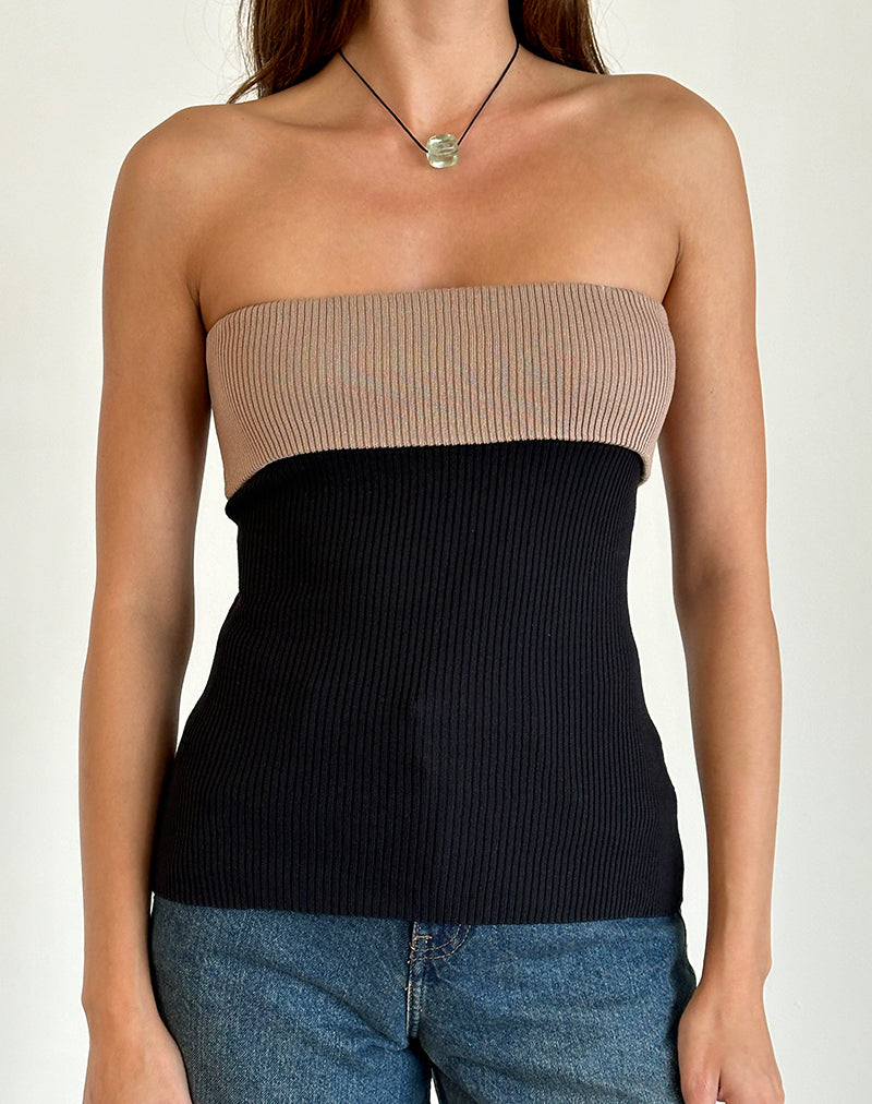 Bild von Brylee Tube Top in Knit Schwarz