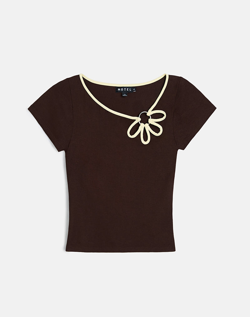 Bunga Flower Cut Out Top in Bitter Chocolate mit Lemon Binding