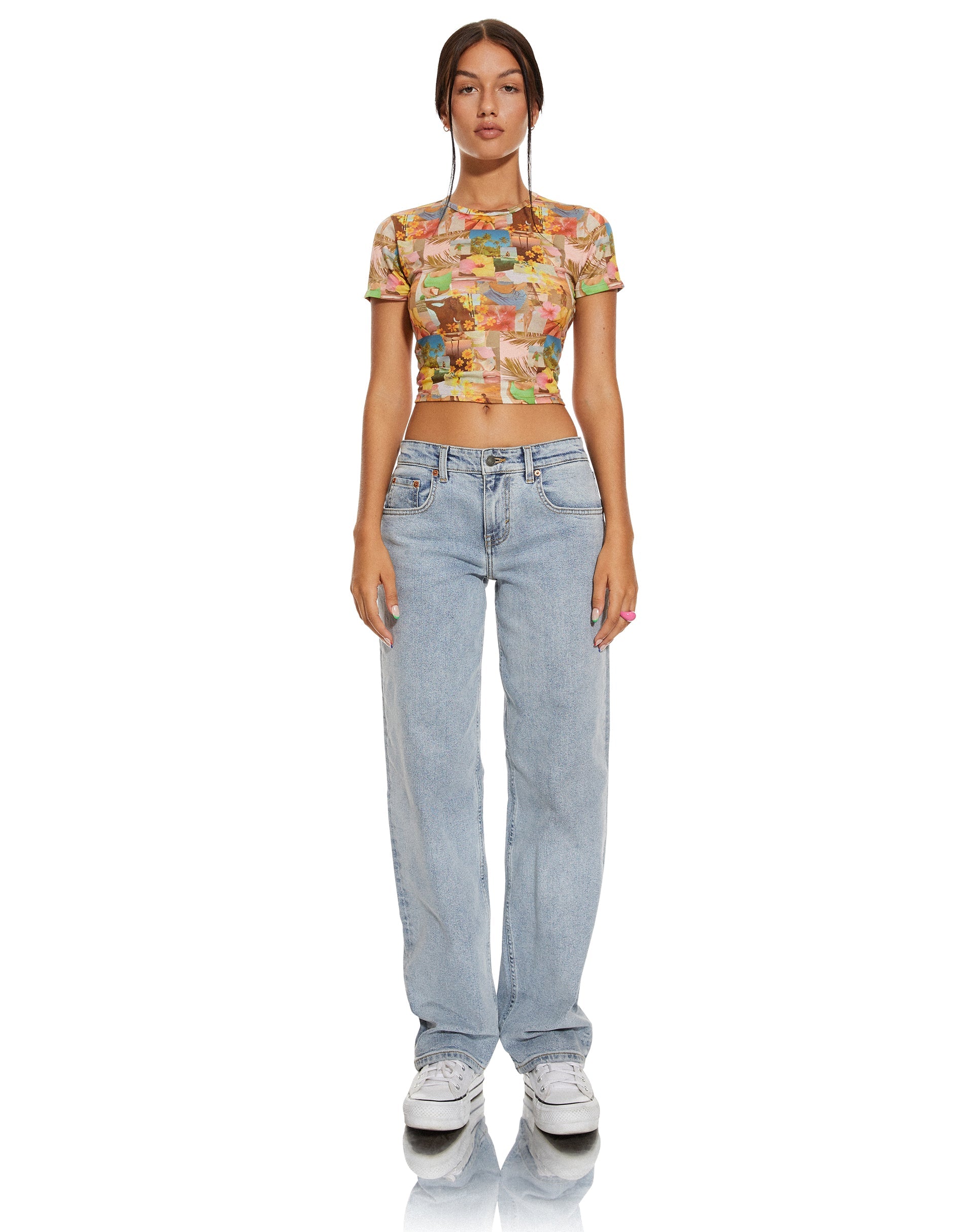 Bild von MOTEL X BARBARA Shrunken Tee in 90's Tropical Collage