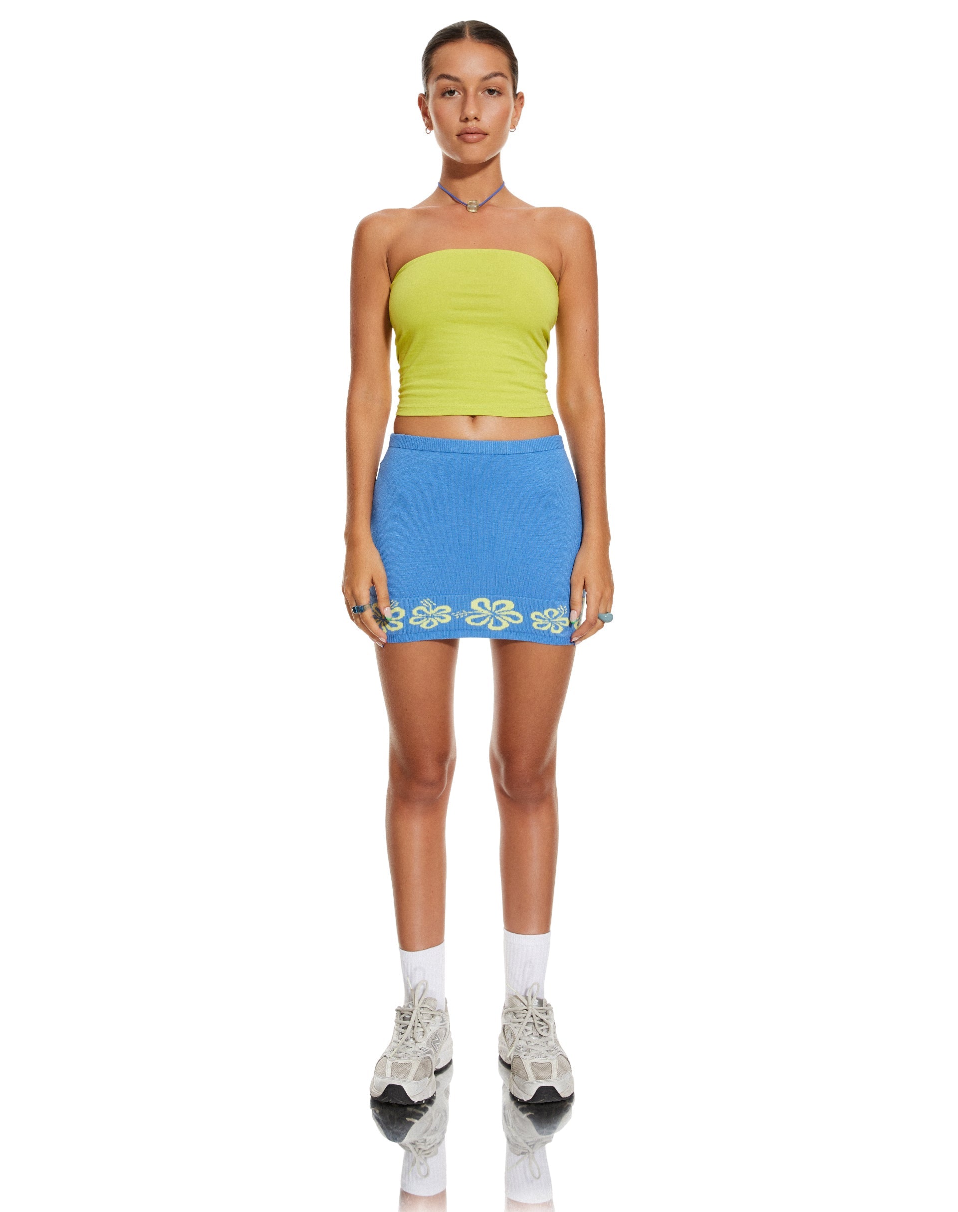 Bild von MOTEL X BARBARA Danina Mini Rock in Blau Hibiskus