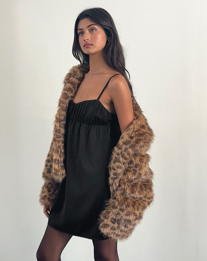 Cadenza Minikleid mit quadratischem Halsausschnitt in Schwarz