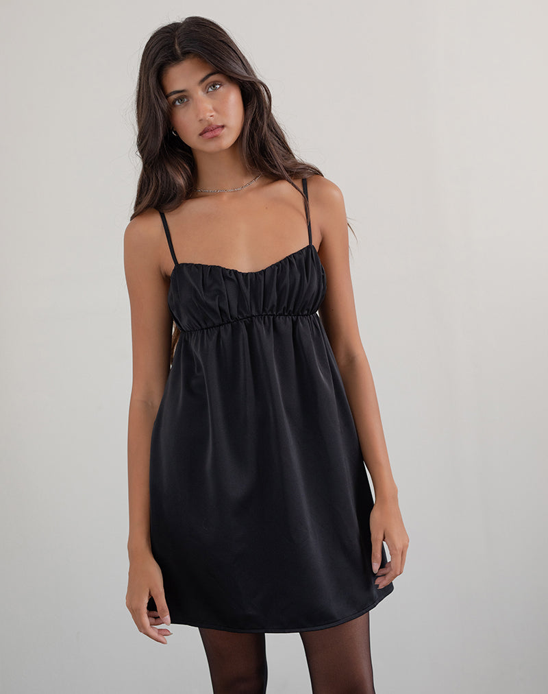 Image of Cadenza Minikleid mit quadratischem Halsausschnitt in Schwarz