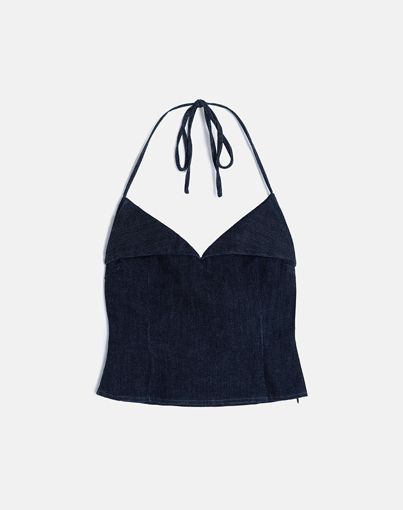 Bild von Caira Chambray Halter Top in Indigo