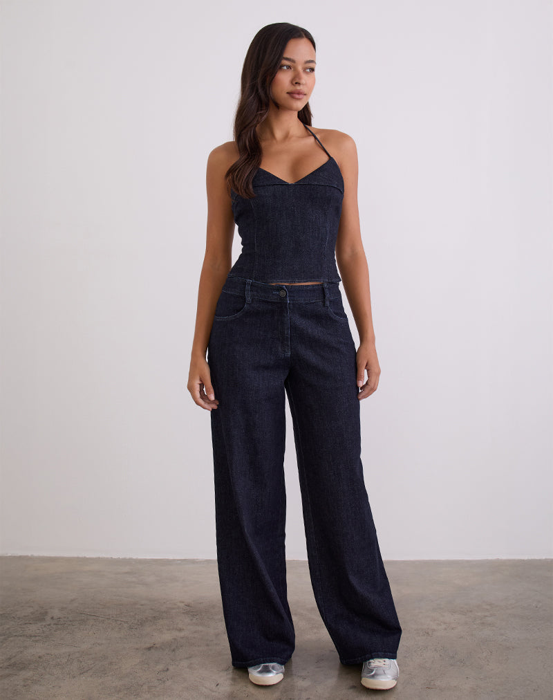 Bild von Caira Chambray Halter Top in Indigo