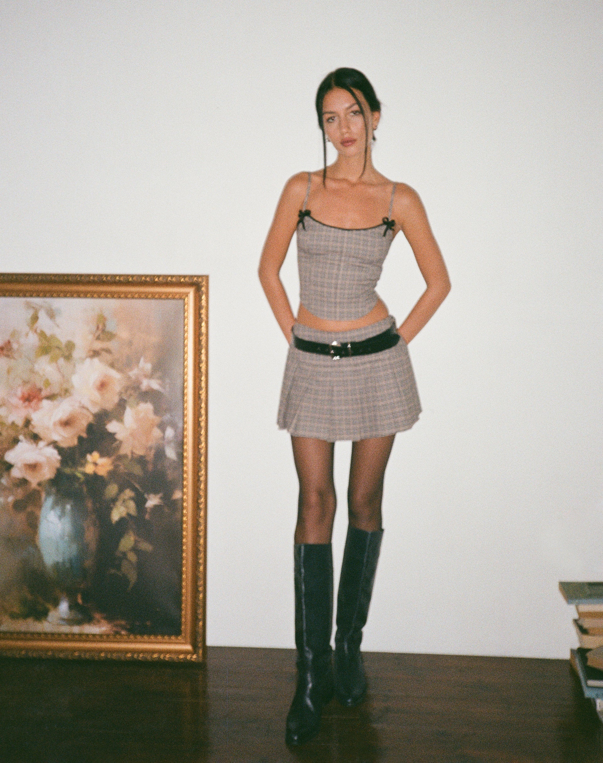 Image of Calida Korsett-Top in Micro Check Braun