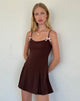 Abbildung des Calilia Cami Dress in Bitter Chocolate mit rosa Schleifen