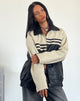 Image of Calista Jacke in PU Schwarz mit Elfenbein