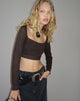 Abbildung: Calum Langarm-Top in Lightweight Pointelle Coffee