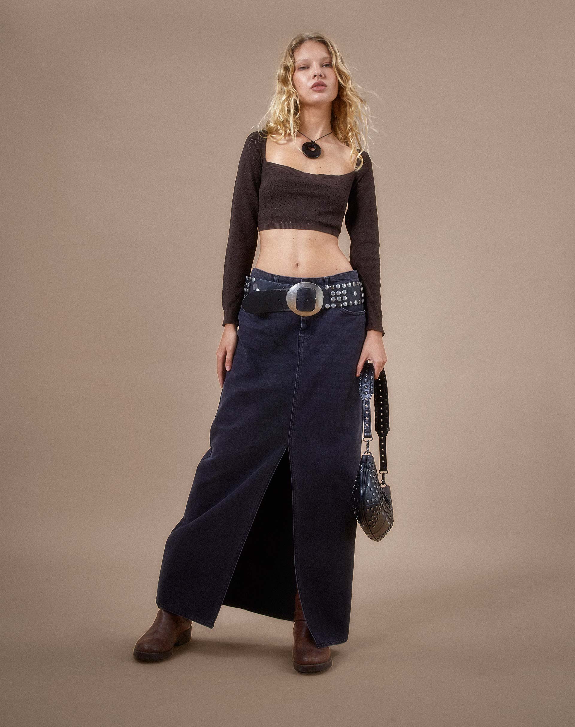 Abbildung: Calum Langarm-Top in Lightweight Pointelle Coffee