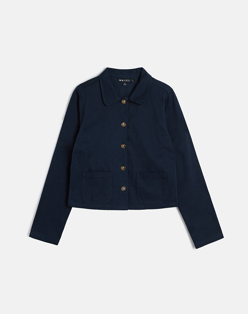 Image of Calva Boxy Jacke in Dunkelmarine