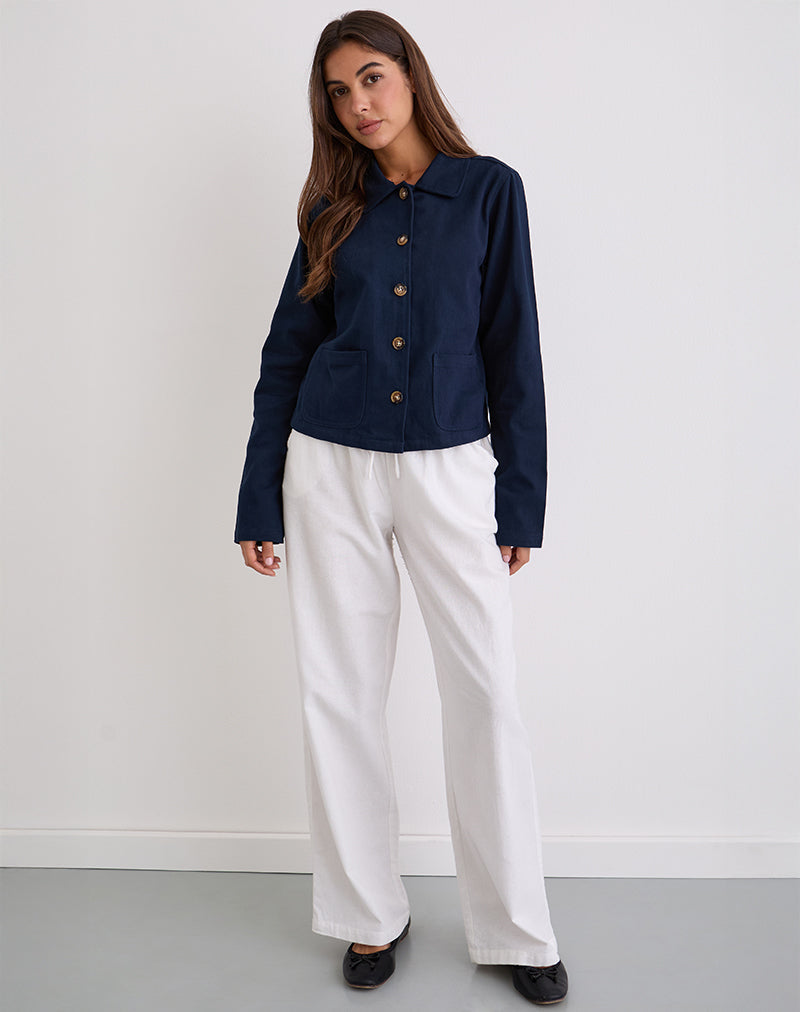 Image of Calva Boxy Jacke in Dunkelmarine