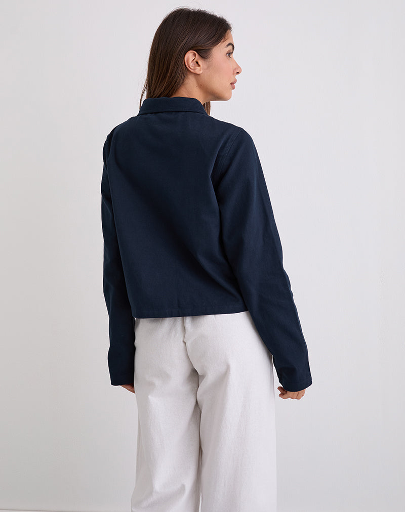 Image of Calva Boxy Jacke in Dunkelmarine