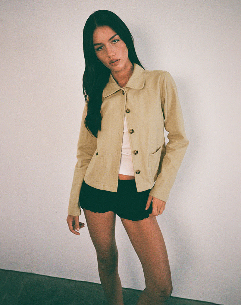 Bild von Calva Boxy Jacke in Tan