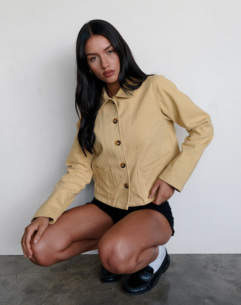 Bild von Calva Boxy Jacke in Tan