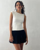Bild von Cambrie Asymmetrisches ärmelloses Top in Elfenbein