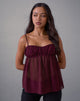 Bild von Camden Cami Top aus Satin Chiffon Burgundy
