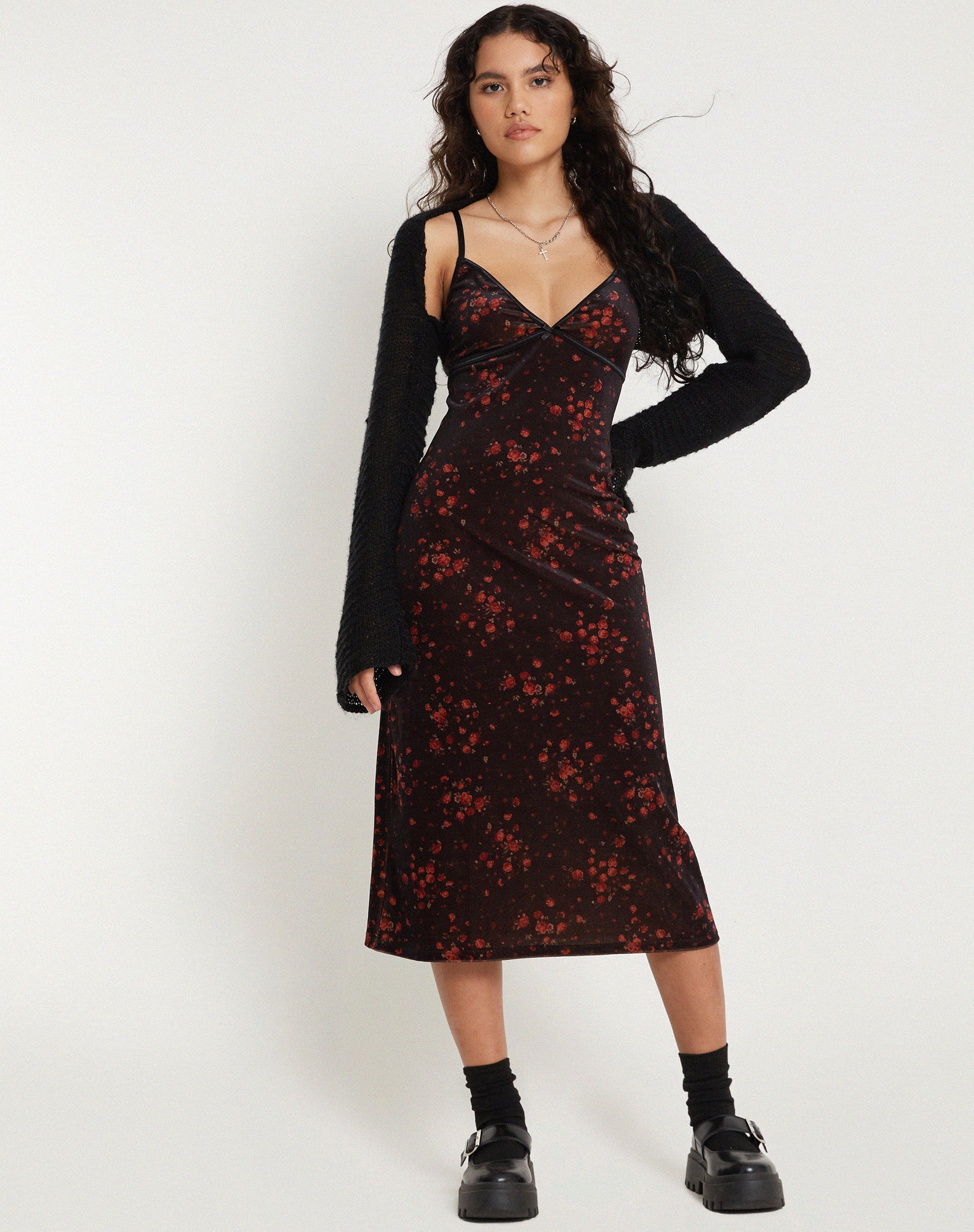 Bild von Camelia Maxikleid in Rose Cluster Velvet