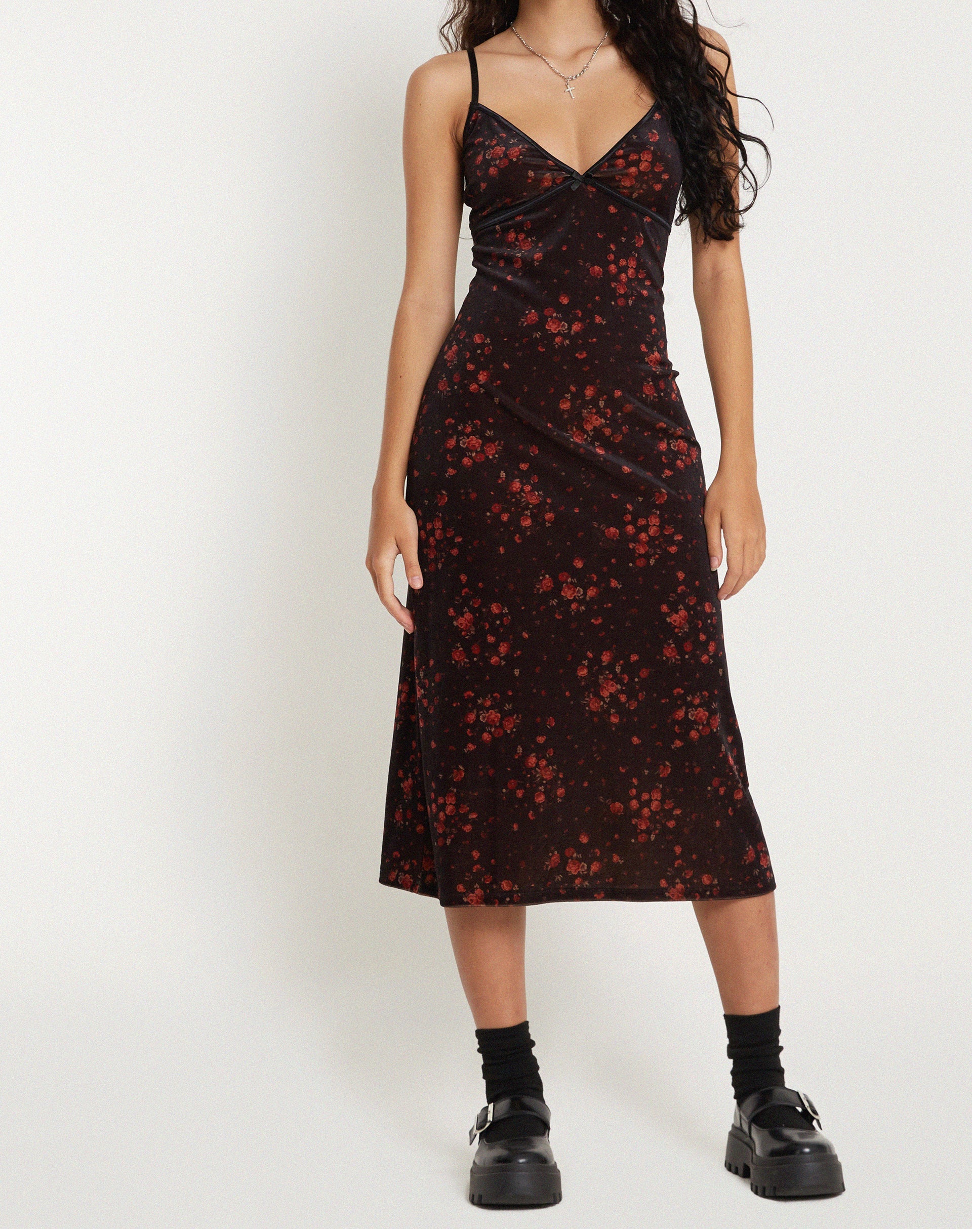 Bild von Camelia Maxikleid in Rose Cluster Velvet