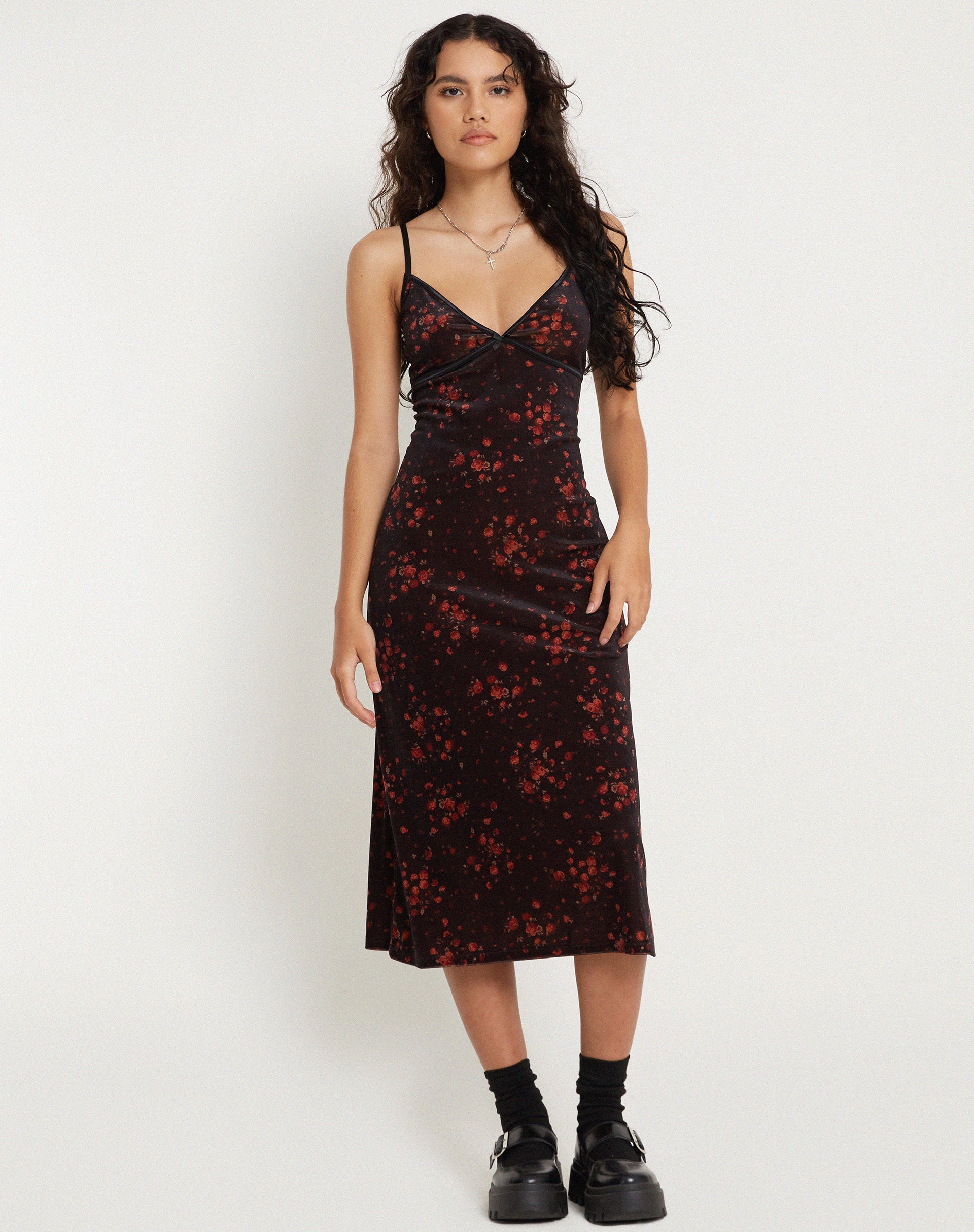 Bild von Camelia Maxikleid in Rose Cluster Velvet