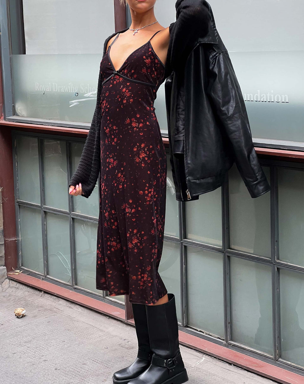 Camelia Maxikleid aus Rose Cluster Velvet