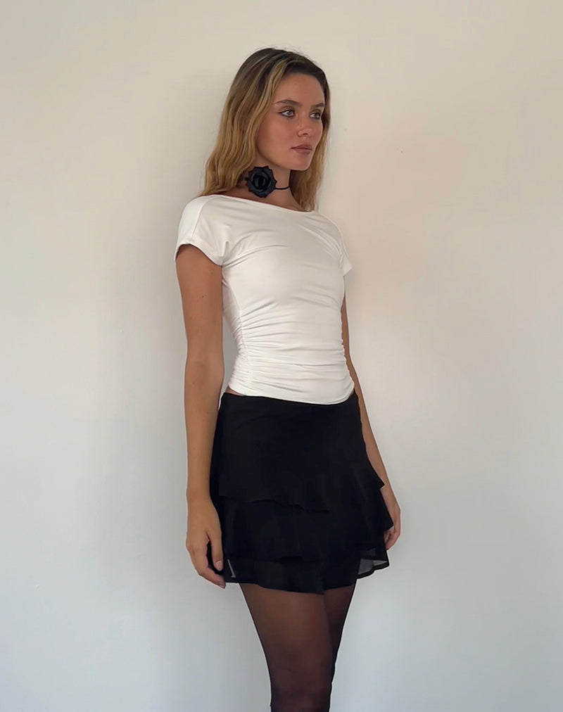 Bild von Camigo Ruffle Mini Rock in Schwarz
