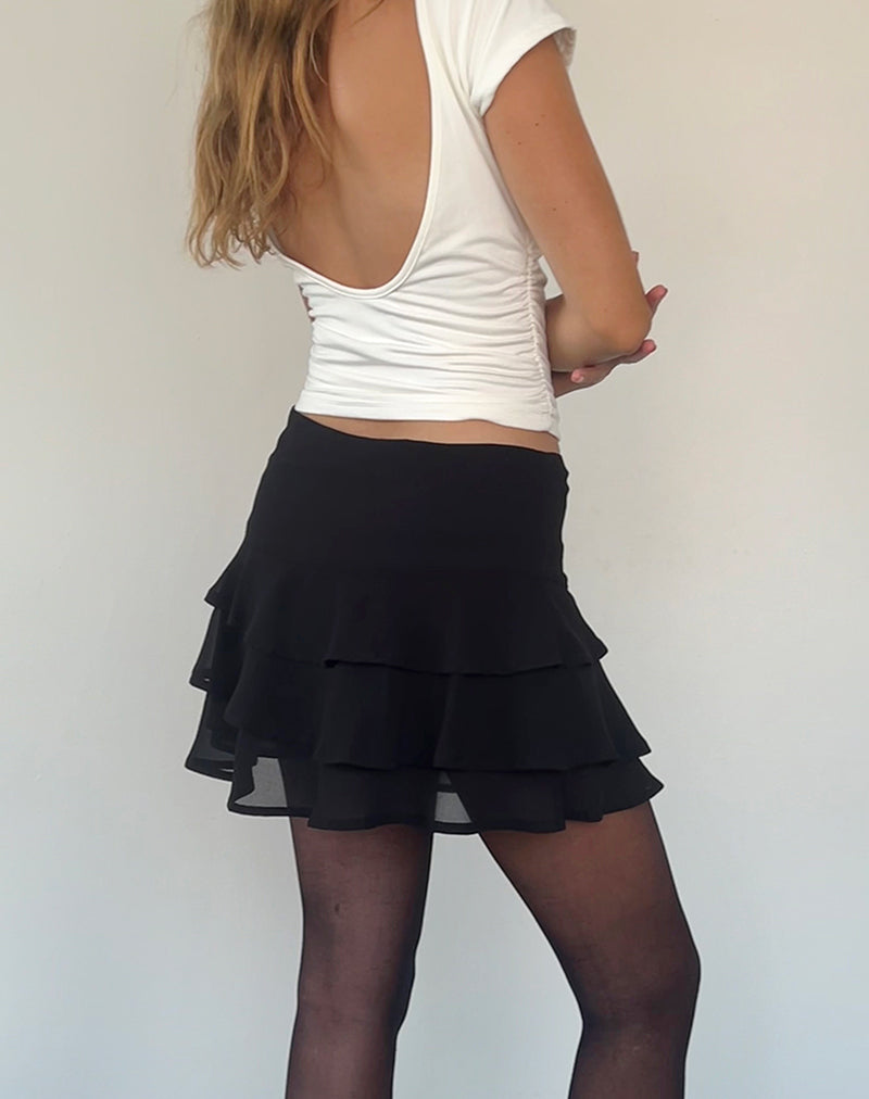 Bild von Camigo Ruffle Mini Rock in Schwarz