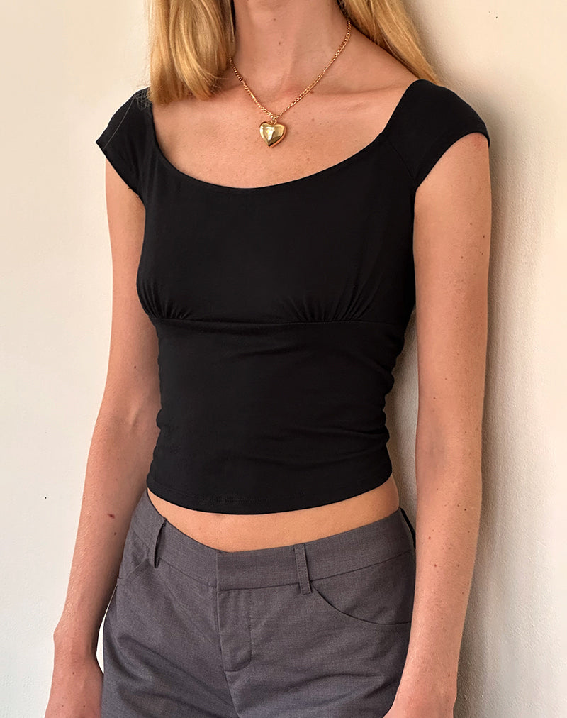 Image of Cania Korsett-Top aus schwarzem Lycra