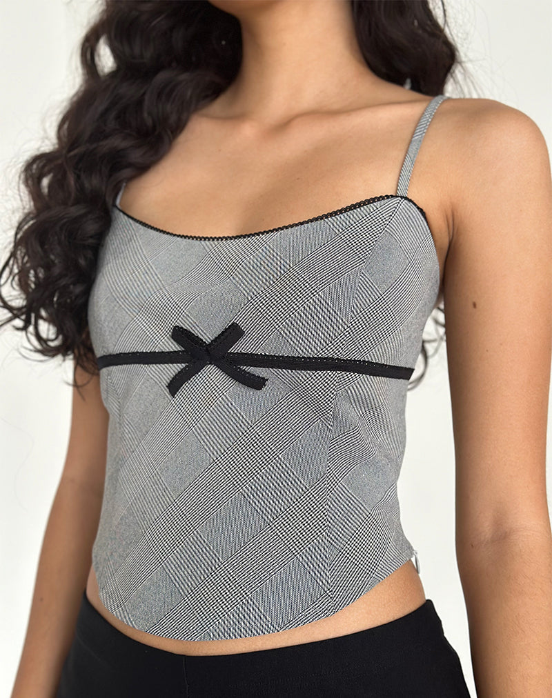 Bild von Canika Korsett-Top in Schwarz-Weiß Multi Check