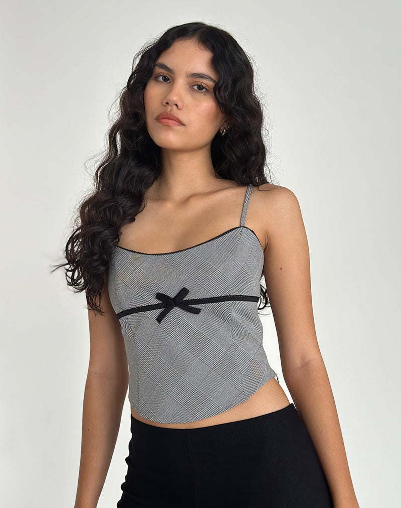 Canika Korsett-Top aus schwarz-weißem Multi-Karo