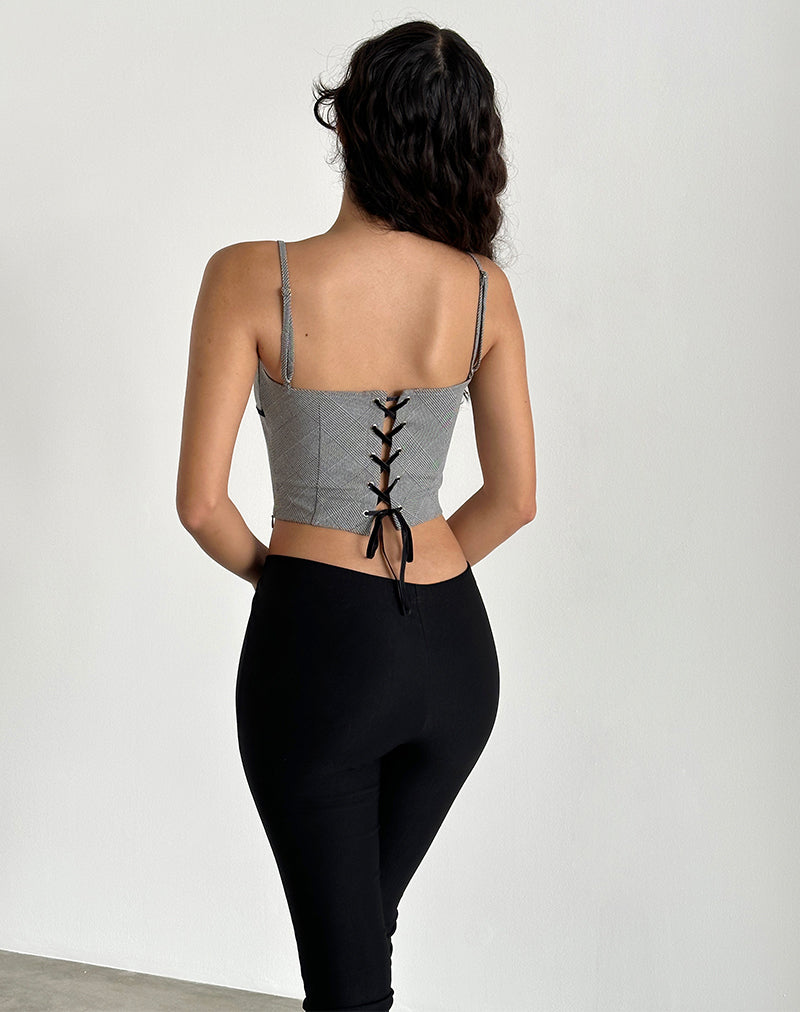 Bild von Canika Korsett-Top in Schwarz-Weiß Multi Check