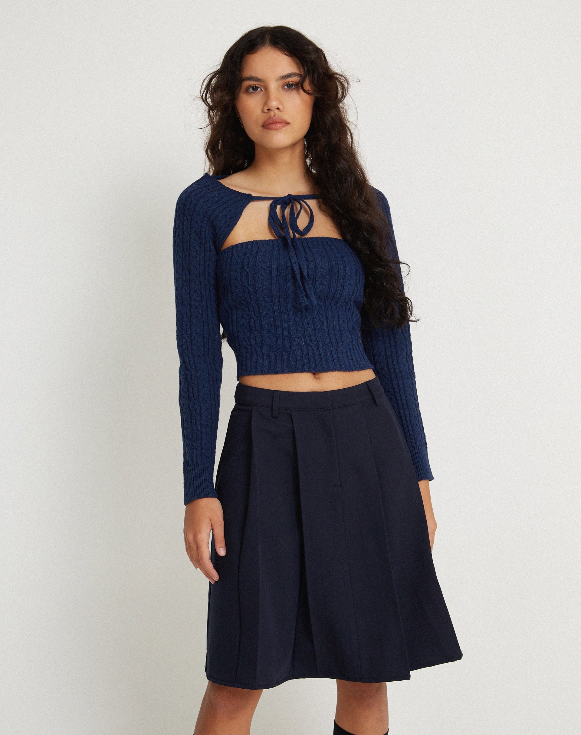image of Canita Arinah Langärmeliges Co-Ord Top in Marineblau
