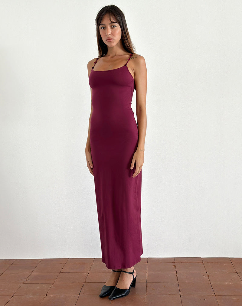 Image of Cantana Maxikleid in Burgunderrot