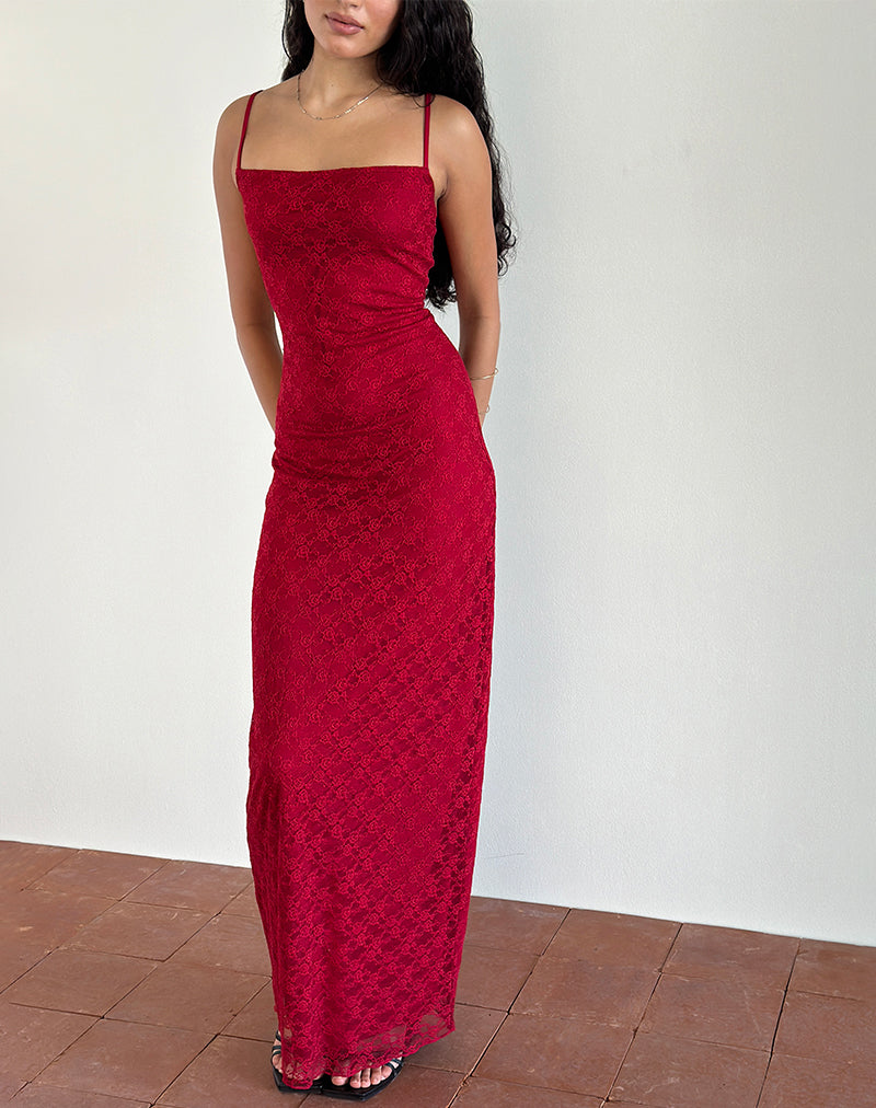 Cantha Maxikleid aus Mari Lace Rot