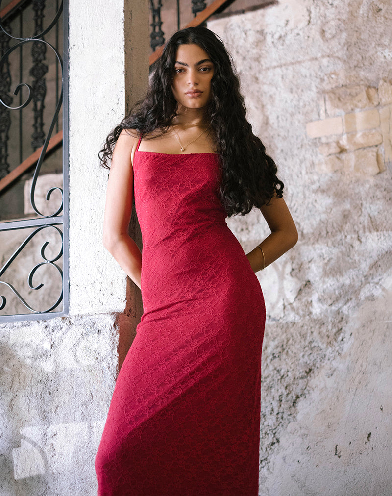 Cantha Maxikleid aus Mari Lace Rot