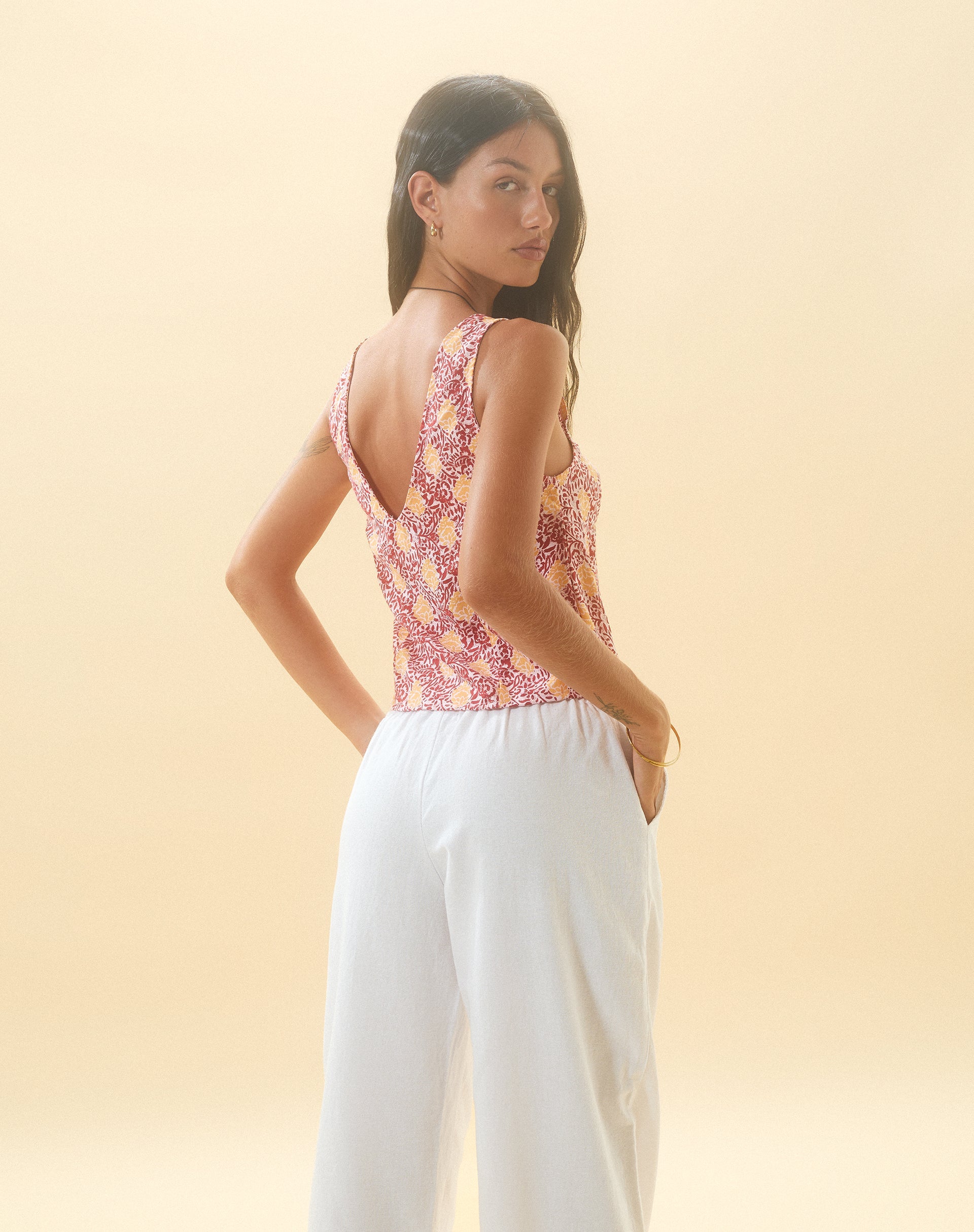 Bild von Cantika Top in Bohemian Batik Maroon Peach
