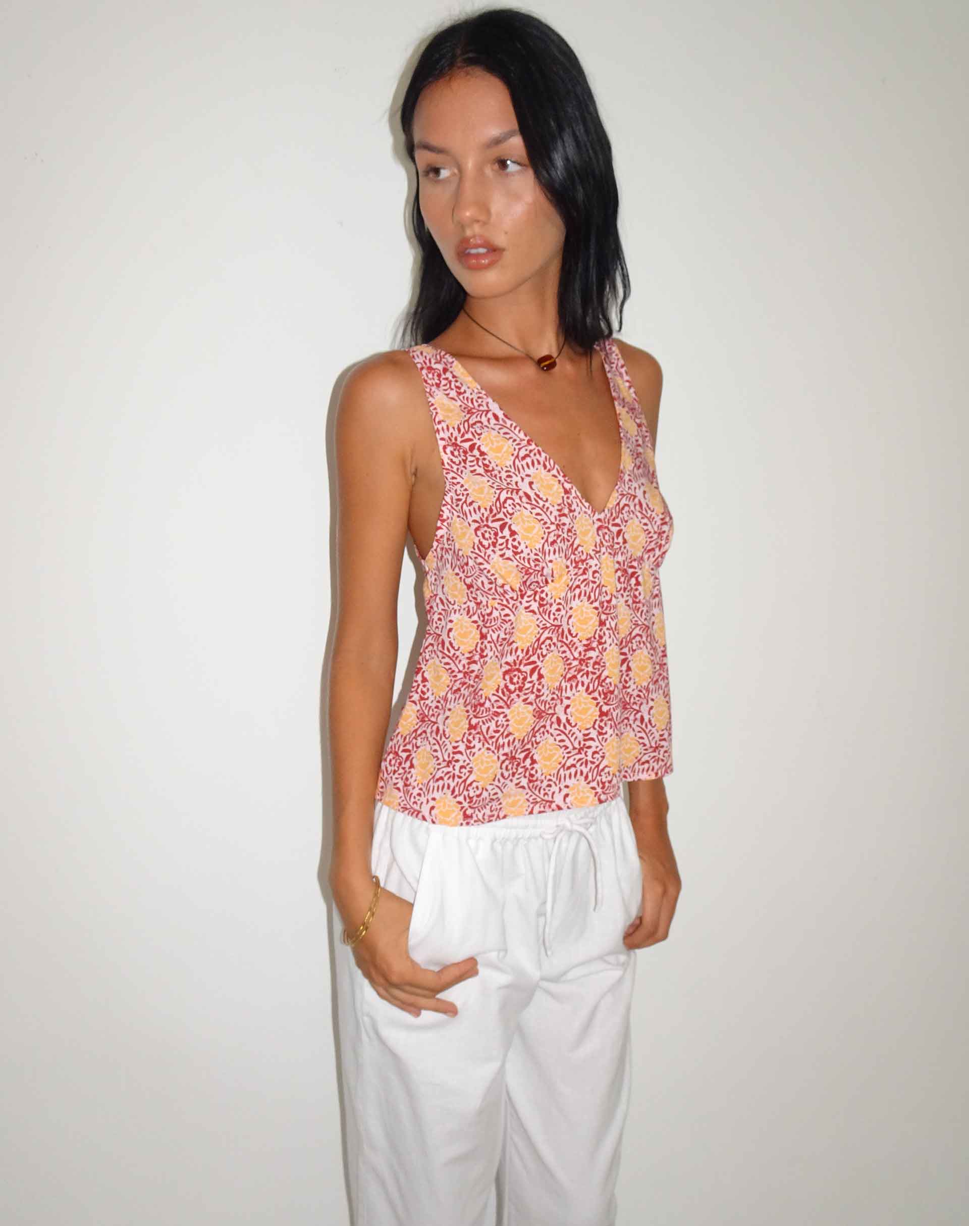 Bild von Cantika Top in Bohemian Batik Maroon Peach