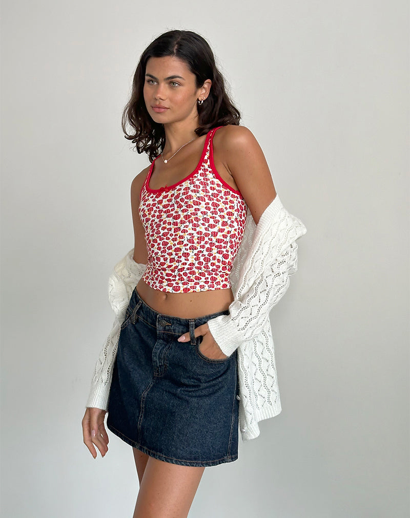 Carili Vest Top in Erdbeere 2023 Druck