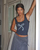 Bild von Carillo Spitze Trim Vest Top in Ocean Storm Bow Print