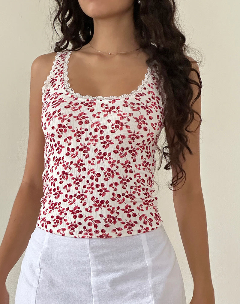 Image of Carillo Top in Sommer-Erdbeere Off White