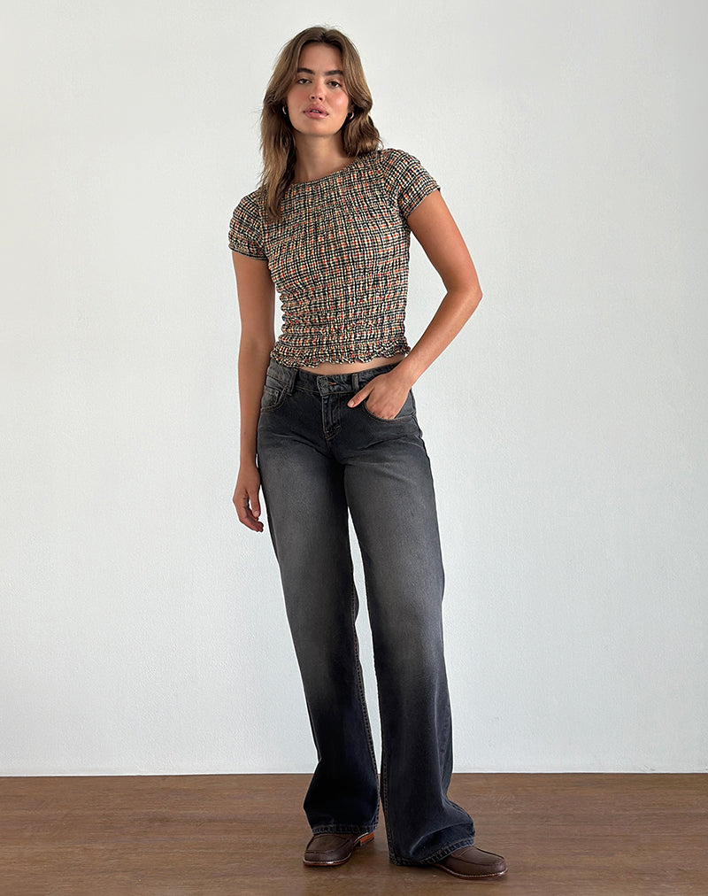 Image of Caripa Gerafftes Top in Country Check