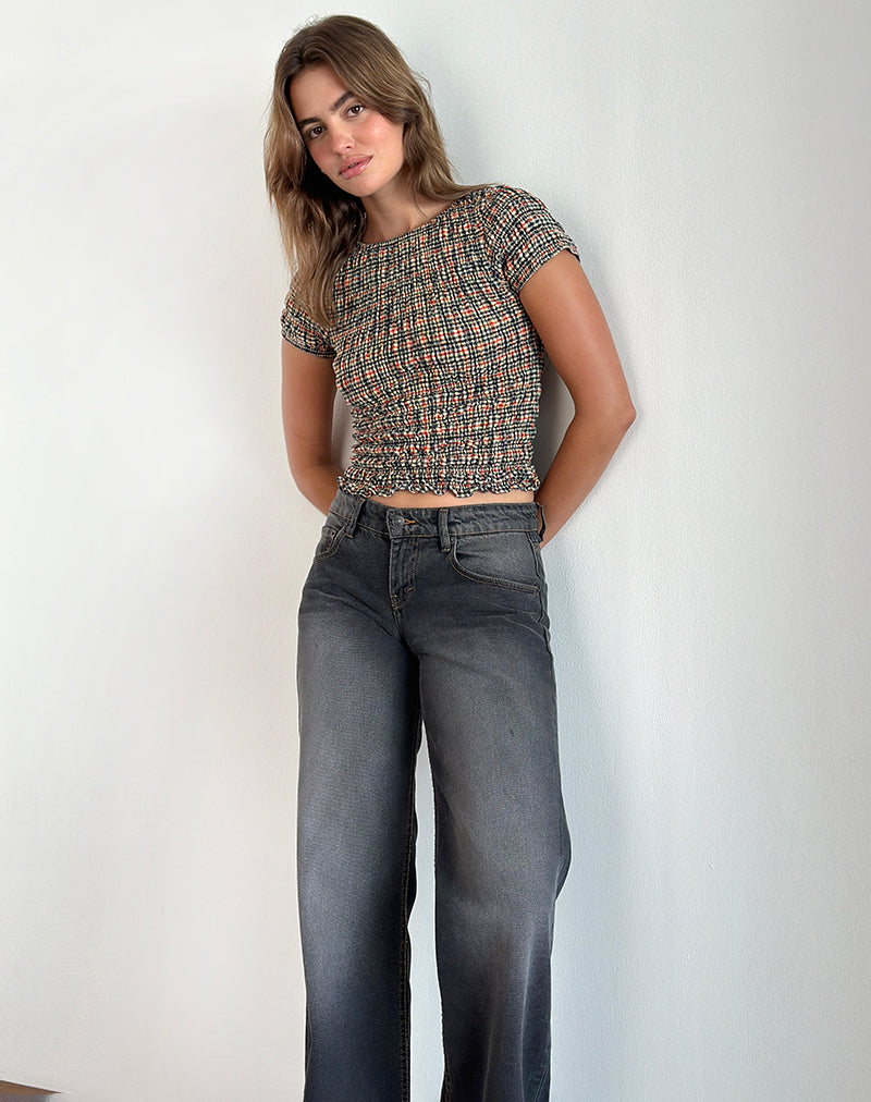 Image of Caripa Gerafftes Top in Country Check