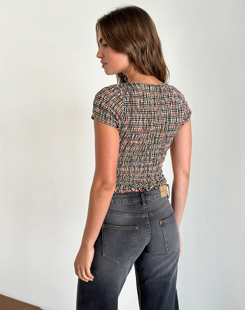 Image of Caripa Gerafftes Top in Country Check