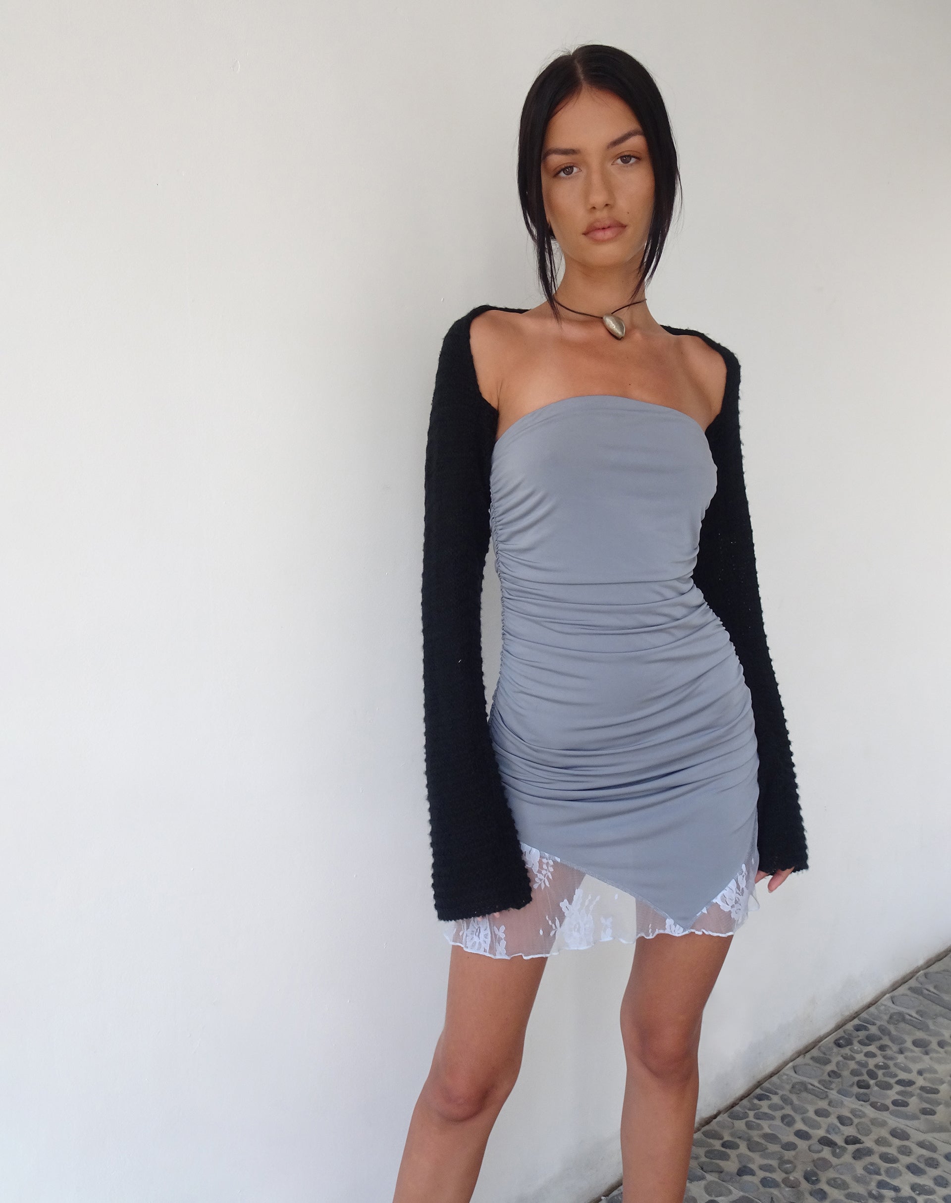 Bild von MOTEL X JACQUIE Carlie Bandeau Mini Dress in Slinky Grey