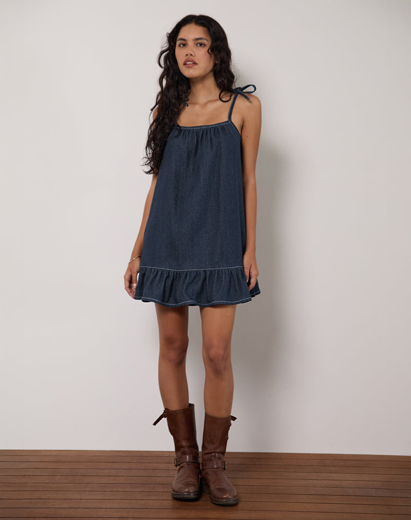 Bild von Carlisle Minikleid in Chambray Indigo