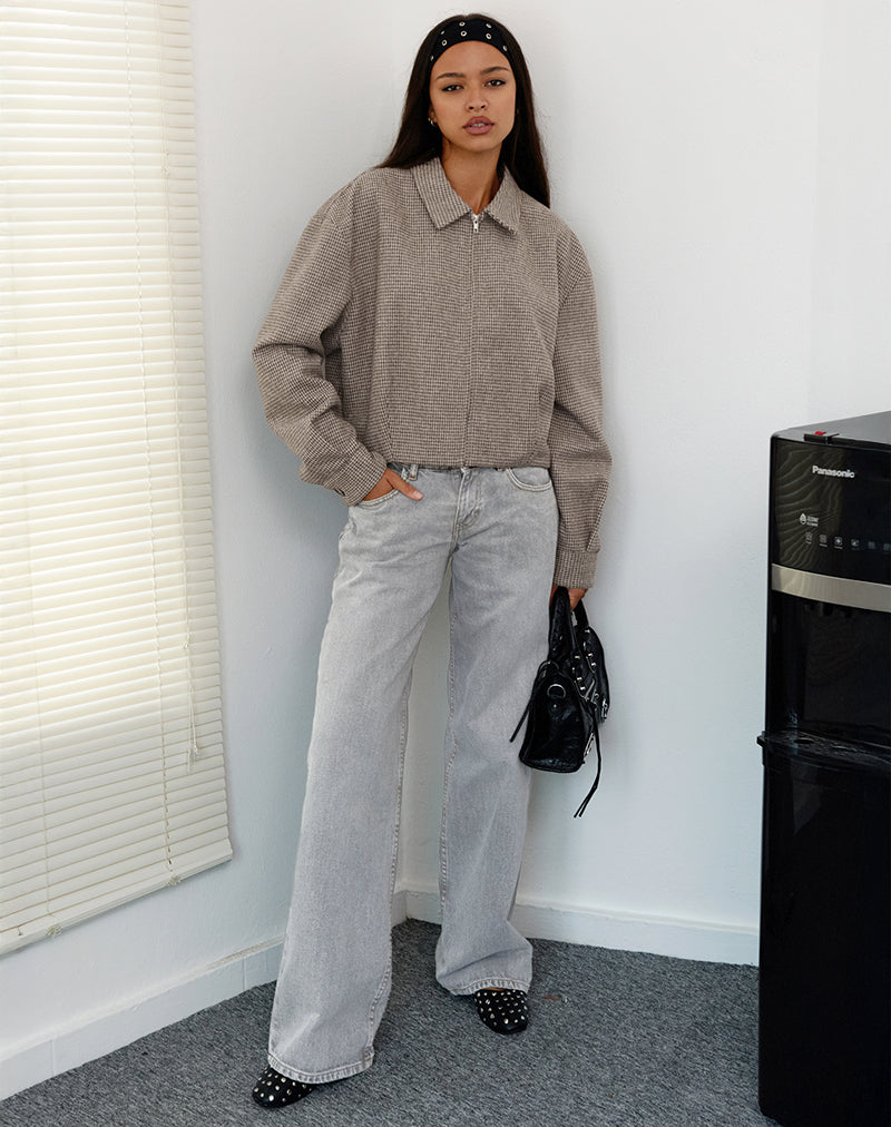 Carlo Cropped Jacket in Karo Braun