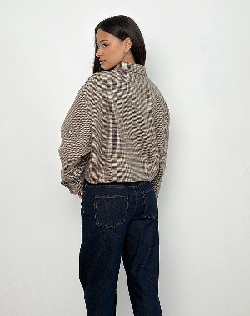 Image of Carlo Cropped Jacket in Karo Braun