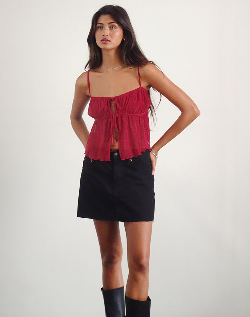 Image of Carmina Cami Top aus Mesh Kirschbaum