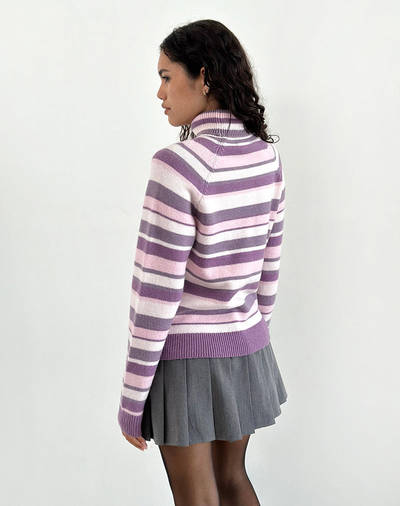 Image of Carmine Pullover in Streifen Soft Pink und Mauve Violett
