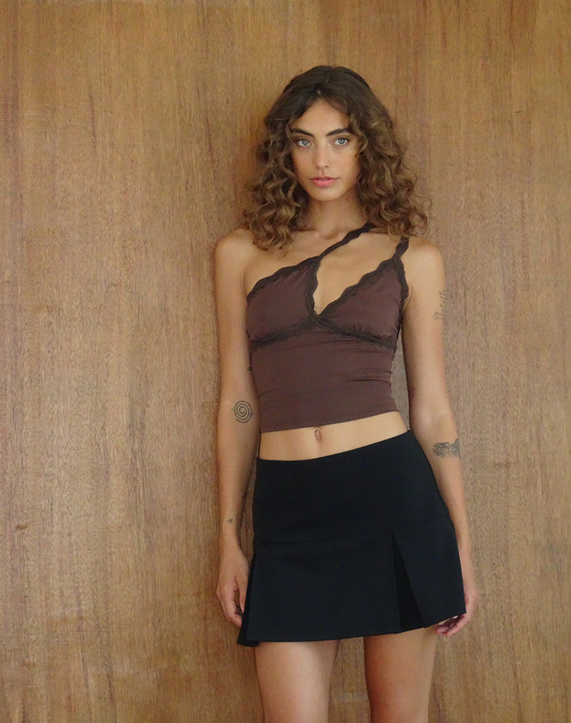 Bild von Carolina One Shoulder Top in Mocca