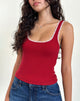 Image of Cartas Top in Adrenalinrot mit rosa Spitze
